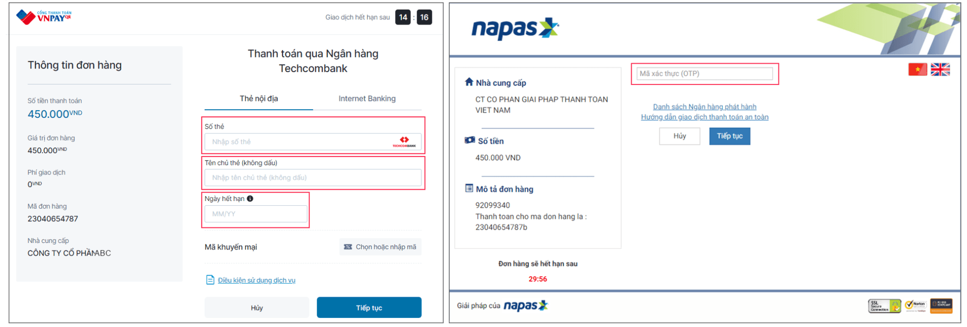 Domestic cards and bank accounts